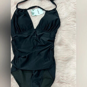 Eomenie Women's One Piece Swimsuits Tummy Control Halter Slimming